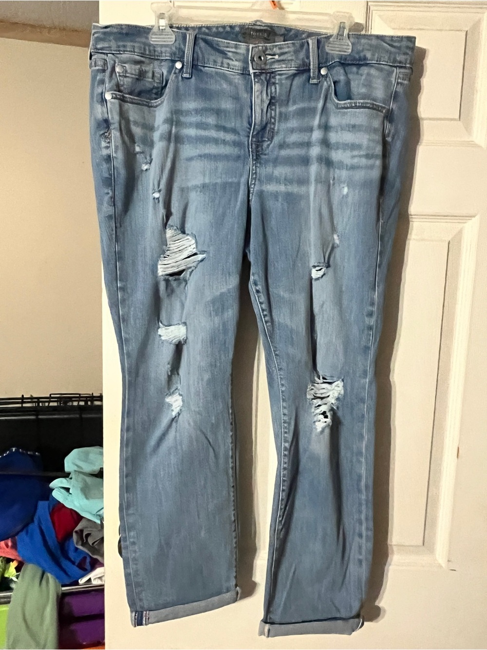 Light Blue Torrid Distressed Boyfriend Jeans
